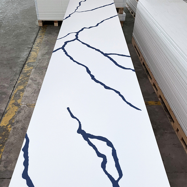 Surface solide en acrylique en marbre bleu pour comptoirs en Corian